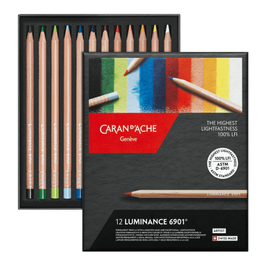 未開封 Caran d'Ache Luminance 6901 40色セット12 Caran D'Ache Box of 12 Colours LUMINANCE 6901™ – The Engraving Place