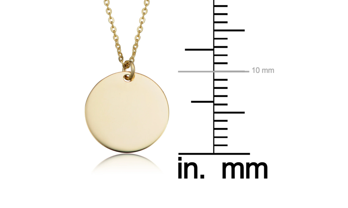 14K Gold Disc necklace Simple yet elegant. The Engraving Place