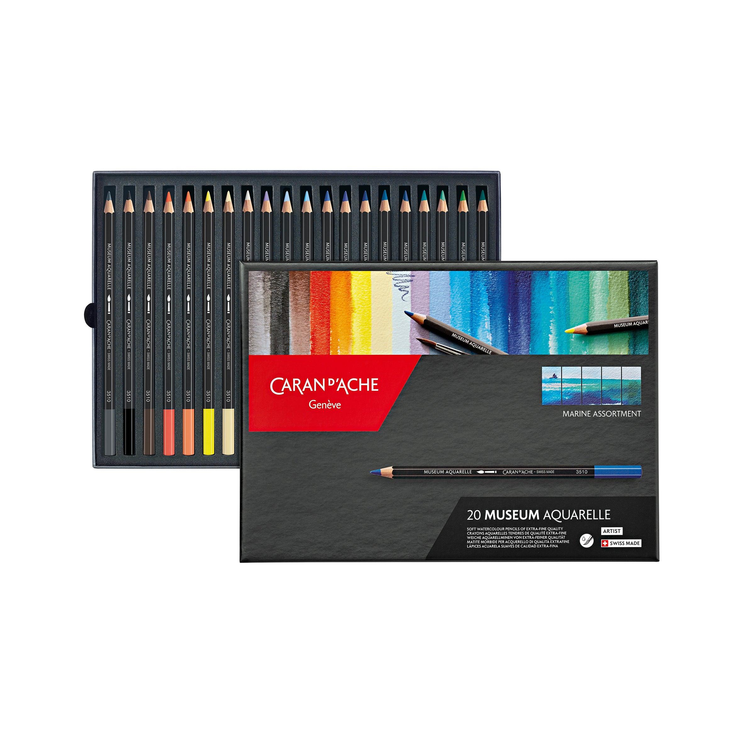 未開封 Caran d'Ache Museum Aquarelle 20色13 MARINE COLOURS: Box of 20 Colours MUSEUM Aquarelle – The Engraving
