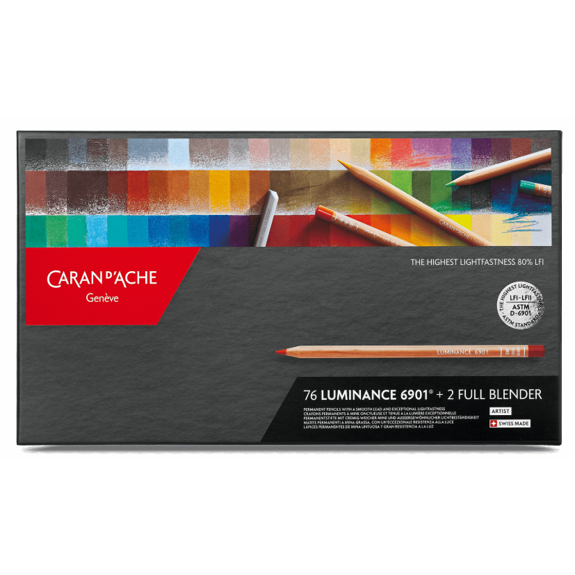 Caran D'Ache Box of 76 Colours LUMINANCE 6901™ + 2 Full Blender