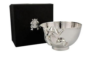 Silver Plated Frog Bowl by Corey Bulpitt, Haida artist